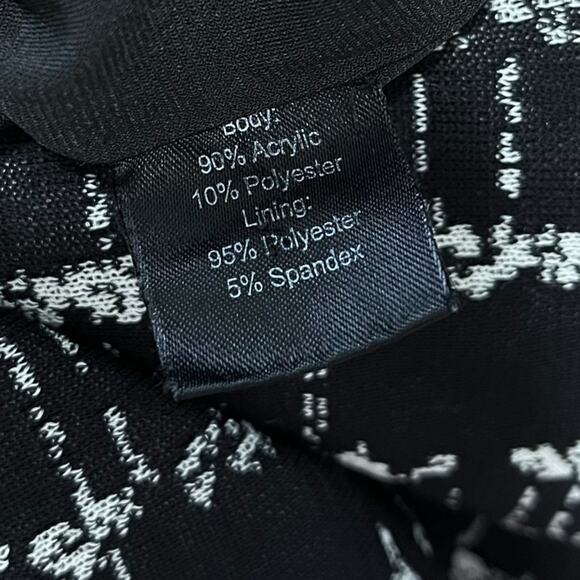 Misook Dress Black White Pattern Acrylic Knit - Picture 7 of 7